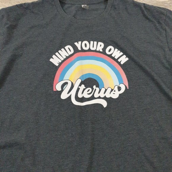 Next Level Apparel Womens 2XL Short Sleeve Shirt Protest Mind Your Own Uterus - Picture 2 of 10